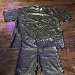 Faux leather Top and Bottom set. From fashion nova